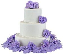 Lavender Silk Rose Cake Flowers - Reception Decoration