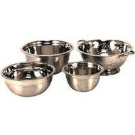 Heuck Stainless Steel 4-piece Euro Style Mixing Bowls and Colander
