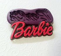 Silicone Mold Barbie Wording (64mm) Cupcake Topper Jewelry Chocolate Resin Soap N3