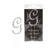 Lunaura - Sparkling Rhinestone Letter Cake Topper - G