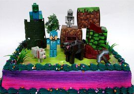 MINECRAFT 14 Piece Birthday CAKE Topper Set Featuring Random Minecraft Figures and Decorative Themed Accessories... N8