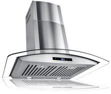 AKDY 30" Wall Mount Stainless Steel Glass Range Hood Az668as75 Touch Control Panel Baffle Filter N2