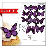 Cakeshop 12 x PRE-CUT Purple Edible Butterfly Cake Toppers N5
