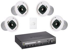 Restaurant Sound System with 4 Electro-Voice EVID C4.2 In Ceiling Loudspeakers and Bosch PLENA Mixer Amplifier...