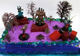 15 Piece WORLD OF WARCRAFT Birthday Cake Topper Set Featuring RANDOM WOW Characters and Decorative Themed Accessories