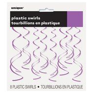 Plastic Hanging Swirl Decorations, 26&quot;, Light Blue, 8 Count N16