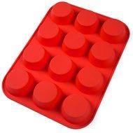 Zenware 12 Round Cup Non-Stick Silicone Baking Mold for Cupcakes, Muffins &amp; Mini Cakes