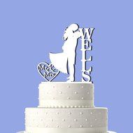 Sugar Yeti Made In USA Personalized Wedding Cake Topper Love Groom Kissing Bride #15 Gold Mirror N14