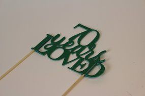 All About Details Green 70-Years-Loved Cake Topper N3