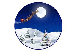 Christmas Scene, 7&quot; Edible PREMIUM THICKNESS SWEETENED VANILLA, Wafer Rice Paper 7&quot; Cake Toppers/Decorations