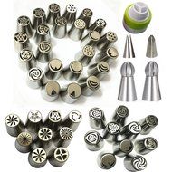 Russian Piping Tips 46 Pcs Set - KOOTIPS Cake/Cupcake Decorating Icing Tips - 41 Extra Large Stainless Steel Pastry...