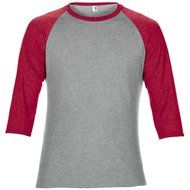 Anvil Unisex Two Tone Tri-Blend 3/4 Sleeve Raglan T-Shirt (M) (Heather Gray/Dark Green) N3