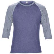 Anvil Unisex Two Tone Tri-Blend 3/4 Sleeve Raglan T-Shirt (M) (Heather Gray/Dark Green) N5