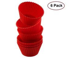 Silicone Baking Cups, - 6 Pack Orange - Cupcake Liners, Muffin Cups - Non-Stick, Heat Resistant Mini Baking Molds... N3