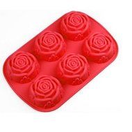 Ningmi 6 Cavity Mini Rose Silicone Cake Mold Pan With Accessory Peeler N6