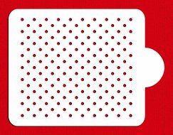 Designer Stencils C206 Mini Polka Dot Cake Stencil, Beige/Semi-Transparent