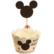 BETOP HOUSE Set of 1 Dozen Mickey Mouse Minnie Cupcake Mufiin Wrappers Toppers Kit for Kids Birthday Party Baby... N4
