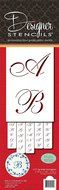 Designer Stencils C111 2.25 Inch Large Script Cake Stencil, Beige/semi-transparent