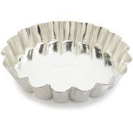 SCI Scandicrafts Fluted Tart/Quiche Mold, Fixed Bottom 4-5/8-inch Diameter, Tinplate N2