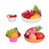 Mixing Bowl 4 Piece Stackable Multifunction Fruit Basket Serving Bowl Set N2