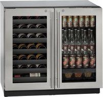 U-Line U3036BVWCS13B Modular 3000 36" 115 Volts Freestanding or Built In Beverage Center with 7.0 cu. ft. Capacity...