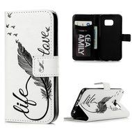 S6 Edge Case,Samsung Galaxy S6 Edge Case - Wallet Folio Flip Premuim PU Leather Case Colorful Print Design with... N45