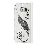 S6 Edge Case,Samsung Galaxy S6 Edge Case - Wallet Folio Flip Premuim PU Leather Case Colorful Print Design with... N46