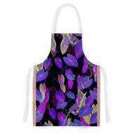 KESS InHouse Fernanda Sternieri &quot;Fluo Jungle&quot; Purple Black Artistic Apron, 31 by 35.75&quot;, Multicolor