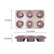 T-TOPER 6 Cup Nonstick Carbon Steel Canele Cake Mold Cupcake Pan, Easy To Clean, Double Sides Avaliable, Heat... N5