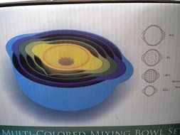 Imperial House Multi Colored Mixing Bowl Set N3