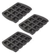 Set of 3 Mainstays Non-Stick 12-Cavity Dessert Bar Pan 13.88&quot; x 10.62&quot; With 2-1/2&quot; Cavities
