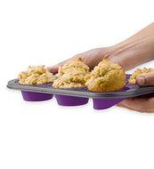 reuseit Easy Bake, Non stick, Oven safe, 100% BPA-free, Stainless steel and Food grade Silicone Muffin Pan, Red