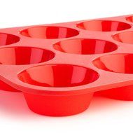 OvenArt Bakeware Silicone 12-Cup Muffin Pan, Red N7