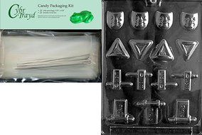 Cybrtrayd R043 Assorted Purim Chocolate Candy Mold with Exclusive Cybrtrayd Copyrighted Chocolate Molding Instructions... N3