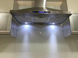 La Cuisine 36" LOH8203-13-GR European Style Wall Mount Stainless Steel Ductless Range Hood Vent W/ Touch Panel... N5