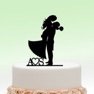 ivisi Personalized Wedding Cake Topper Custom Initial Name Decoration Anniversary Gift (Design 10) N11