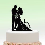 ivisi Personalized Wedding Cake Topper Custom Initial Name Decoration Anniversary Gift (Design 10) N12