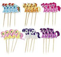 BETOP HOUSE Set of 24 Pieces My Little Pony Theme Twilight Sparkle Cake Cupcake Decorative Kit Cupcake Topper... N4