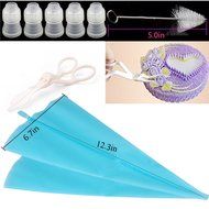 33-Piece Cake Decorating Kit Tips Stainless Steel Icing Tip Set Tools with 2 Silicone Pastry Bags 5 Reusable Couplers... N4