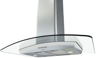 Zephyr BML-E36AG290 290 CFM 36 Inch Wide Island Range Hood with Halogen Lighting, Stainless Steel with Glass