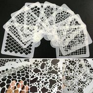 ART Kitchenware New 8pcs/set Wedding Cake Decorating Stencil Honeycomb Grain,Stone Grain Plastic Template Design... N3
