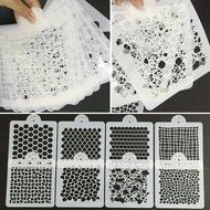 ART Kitchenware New 8pcs/set Wedding Cake Decorating Stencil Honeycomb Grain,Stone Grain Plastic Template Design... N4