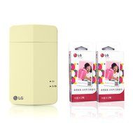 [Printer+Paper SET] New LG Pocket Photo Printer 3 PD251 [Yellow] (Follow-up model of PD241T PD239) + LG Zink Sticker... N4