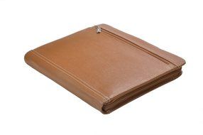 Letter-Size Leather Portfolio With Detachable iPad Air 2 / iPad Air Holder and Multiangle Viewing, Black N28