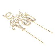 Gold Plated Crystal Rhinestone Letters God Gave Me You Wedding Cake Topper N4