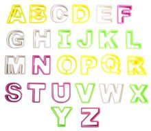 BleuMoo A-Z 26pcs Colored Capital Cutters Letters Cake Molds Alphabet Cookie Cutter Set