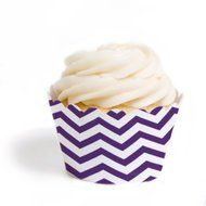 Dress My Cupcake Standard Cupcake Wrappers, Chevron, Orange, Set of 12 N22