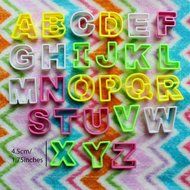 BleuMoo A-Z 26pcs Colored Capital Cutters Letters Cake Molds Alphabet Cookie Cutter Set N3