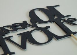 Black 10 Years of Love Cake Topper N3