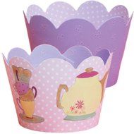 Vintage Tea Party Supplies, Lavender, Pink Cupcake Wrapper Decorations, Confetti Couture, 36 Wraps N3